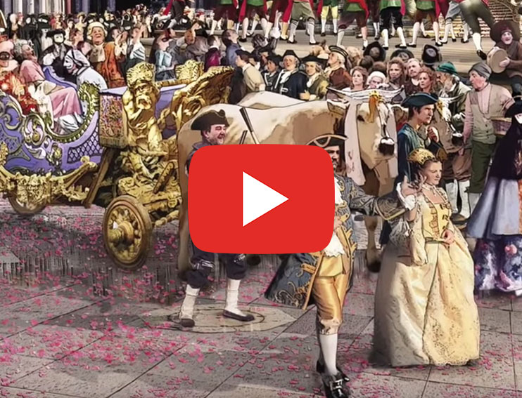 Ricostruzione dal Carnevale veneziano nel Settecento in Piazza San Marco